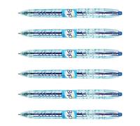 Pilot Lot De 6 Stylos Bille Encre Gel B2p Pointe Moyenne 0,7mm Tracé 0,4 Mm Bleu