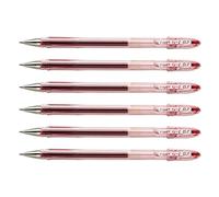 PILOT Lot de 6 Stylos Bille G1-07 Encre Gel Pointe Moyenne 0,7 (Trait 0,5) Rouge