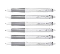 PILOT Lot de 6 Stylos bille rétractable Grip ACROBALL PURE WHITE 1.0 Trait 0,4 mm Noir