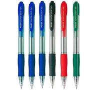 Pilot Lot de 6 stylos-billes Supergrip (3 Bleus 1 Noir 1 Rouge 1 Vert)