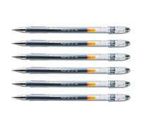 PILOT Lot de 6 Stylos Encre Gel G-1 pointe fine 0,5 Noir