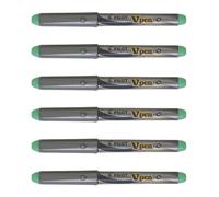 Pilot Lot De 6 Stylos Plume V-Pen Silver Jetable Plume Moyenne Vert