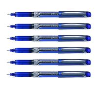 Pilot Lot De 6 Stylos Roller À Encre Hi-Tecpoint V7 Grip Pointe Moyenne Bleu