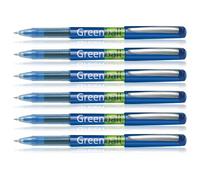 Pilot Lot De 6 Stylos Roller Encre Liquide Greenball 7 Pointe Moyenne Bleu