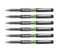 Pilot Lot De 6 Stylos Roller Encre Liquide Greenball 7 Pointe Moyenne Noir