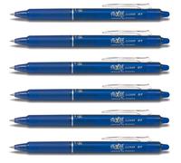 Pilot Lot De 6 Stylos Roller Rétractable Effaçable Frixion Ball Clicker 0,7 Pointe Moyenne Bleu