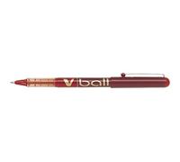 PILOT Lot de 6 Stylos roller V Ball VB7 encre liquide Pte métal Moyenne Rouge