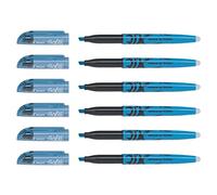 PILOT Lot de 6 Surligneurs FRIXION Light Pointe Biseautée Bleu