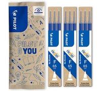 PILOT - Lot de 9 recharges FriXion Point - Roller encre gel effaçable - Pointe synergy fine - Bleu Bleu G