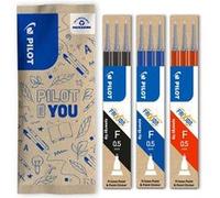 PILOT - Lot de 9 recharges FriXion Point - Roller encre gel effaçable - Pointe synergy fine - Noir, Bleu, Rouge Noir, Bleu, Rouge