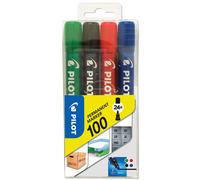 PILOT Marqueur permanent 100 pointe ogive, étui de 4 pièces