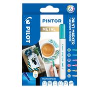 Pilot Pen - Marqueurs Pintor - Pointe fine, séchage rapide - Pochette 6 métalliques