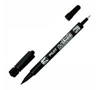 Pilot Marqueur TWIN MARKER BEGREEN Indélébile Noir 2 pointes ogives fines et moyennes