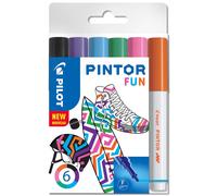 PILOT Marqueurs à pigments PINTOR fin Set de 6 "METAL MIX