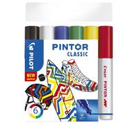 PILOT Marqueurs à pigments PINTOR medium Lot de 6 "CLASSIC MIX