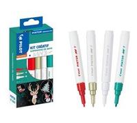 PILOT Marqueurs Pintor kit créatif décoration sapin de Noël 4 couleurs assorties encre à base d’eau pointe fine Couleurs assorties G