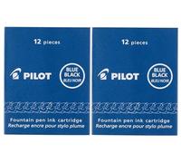 Boite de 12 cartouches Bleu-Noir pour stylos plume PILOT/NAMIKI CAPLESS