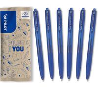 Pilot - Pack Of 6 Super Grip G Ballpoint Pens - Refillable Pen With Ultra-Soft Ink And Specially Designed Grip For Comfortable Writing - Retractable Ballpoint Pen - 6 Blue - Medium Point