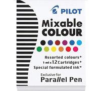Pilot Parallel Pen Ink Refills for Calligraphy Pens, Assorted Colors, 12 Cartridges per Pack (77312) by Pilot