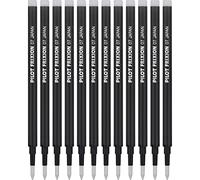 PILOT Pen FriXion Lot de 12 recharges d'encre gel pour stylos effaçables, pointe fine, encre noire