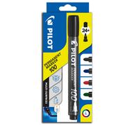 Pilot Permanent Marker 100 Bullet 4.5mm Tip Pack of 4- Black/Red/Green/Blue Bull