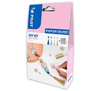 PILOT - Pintor, Kit Créatif - Porte clés + 4 Marqueurs Peinture Multi-Supports à Base d’Eau, Séchage Rapide - DIY - Bleu, Doré, Pastel, Bleu-Vert - Pointe Fine