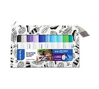 Pilot - Pintor, Malette de 10 Marqueurs Peinture Multi-Supports à Base d’Eau, Séchage Rapide - Textile, Verre, Bois, Pierre, DIY - Pointe Moyenne - Couleurs chaudes