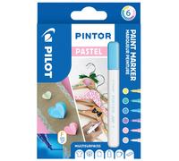 Pilot - Pintor, Wallet of 6 Creative Multi-Surface Water-Based Permanent Markers