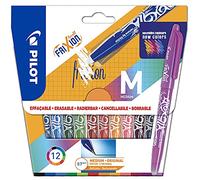 Pilot Pen – Pochette de 12 FriXion Ball 07 – Stylo effaçable encre thermosensible, pointe moyenne
