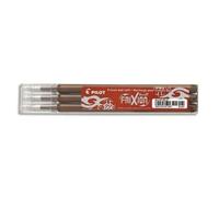 PILOT Pochette de 3 recharges pour roller FriXion Ball pointe moyenne (0,7 mm). Encre marron
