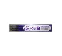 PILOT Pochette de 3 recharges pour roller FriXion Point pointe aiguille fine (0,5mm). Encre violet