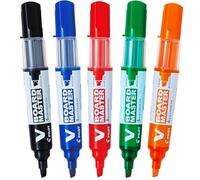 Pilot – Marqueurs tableau blanc Begreen V-Board Master – Pointe moyenne – Étui 5 couleurs