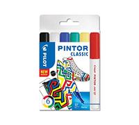 PILOT - Pochette de 6 Pintor - Marqueurs Peinture Multi-Supports à Base d’Eau, Séchage Rapide - Textile, Verre, Bois, Pierre, DIY - Couleurs Assorties Classiques - Pointe Extra Fine