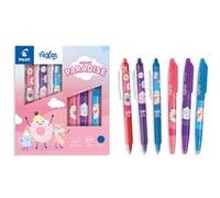 PILOT Pochette de 6 rollers FriXion Ball 0.7 mm pointe moyenne encre gel effaçable Sweet Paradise édition limitée couleurs Rose Corail, Bleu Turquoise, Violet Rose Corail, Bleu Turquoise, Violet