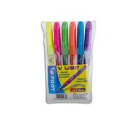 Pilot Pochette De 6 Surligneurs De Poche Pointe Biseautée Assortis V-Light
