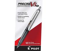 Pilot Precise V5 RT Lot de 2 stylos à bille rétractables Pointe extra fine Encre noire 26050 Rechargeable Dozen Box Noir