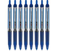 Pilot, Precise V5 RT Lot de 8 stylos à bille rechargeable et rétractable, pointe extra fine 0,5 mm, bleu