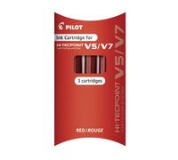 Pilot Pochette De 3 Recharges Pour V5/V7 Begreen Encre Rouge