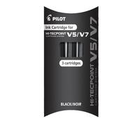 Pilot Recharge pour Système de Cartouches V5 / V7 - Noir, 1 x Paquet de 3
