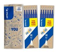 PILOT Recharges FriXion effaçables 0,7 mm bleu pointe moyenne lot de 12 pour rollers FriXion Ball et Ball Clicker Bleu G