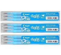 Pilot Recharges pour stylo roller encre effaçable FriXion Ball bleu clair de rechange d'encre BLS-FR7 (Lot de 3 recharges 9)