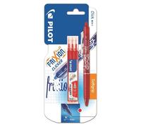 Pilot Pen – Roller effaçable FriXion Ball Clicker 0,7 mm – Rouge + 3 recharges (pointe moyenne)