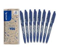 PILOT Roller FriXion Ball encre gel effaçable pointe moyenne 0,7 mm bleu lot de 8 Bleu G