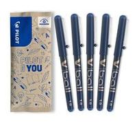 PILOT roller V-Ball 10 encre liquide bleu pointe large 1,0 mm lot de 5 Bleu G