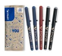 PILOT roller V-Ball 10 encre liquide pointe large 1,0 mm lot de 5 couleurs assorties noir bleu rouge Noir, Bleu, Rouge G