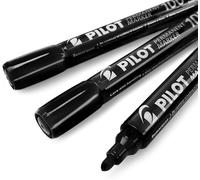 Pilot Sca-100 Lot De 3 Marqueurs Permanents À Pointe Ogive Fine De 4 Mm À 4,5 Mm Noir