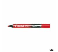 Pilot SCA-100-R Marqueur indélébile pointe ogive rouge