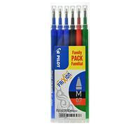 PILOT Set de 6 Recharges FRIXION BALL BLS-FR7 (3 Bleu + 1 Noir + 1 Rouge + 1 Vert)
