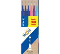 PILOT Set de 6 Recharges FRIXION BALL BLS-FR7 (3 Bleu + 1 Rose + 1 Violet + 1 Turquoise)