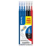 Pilot Pen Recharges FRIXION BALL BLS-FR7 - Set de 6 (3 bleu, 2 noir, 1 rouge)